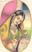 Indian Miniature Damsel Painting