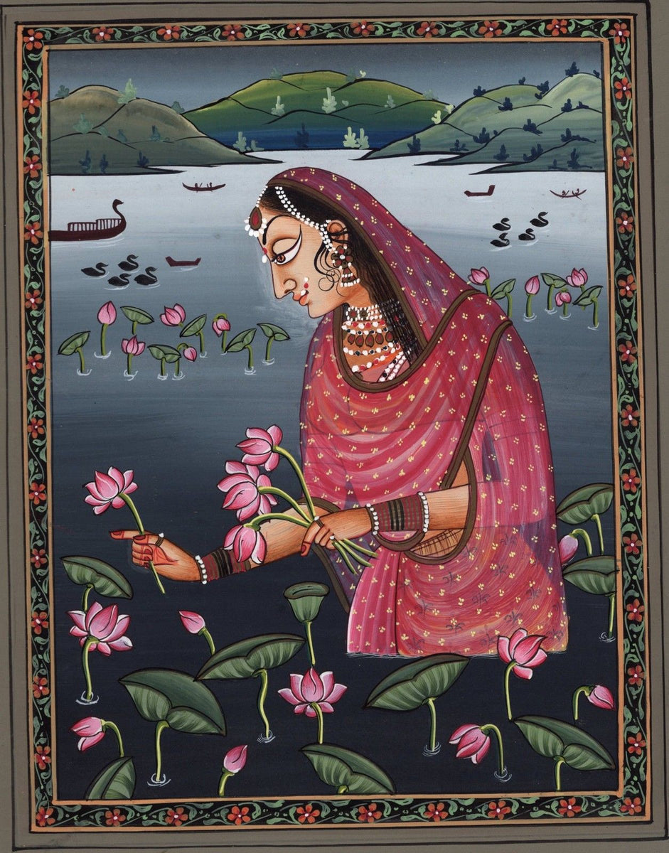 Ragini Ragamala Handmade Painting Rajasthani India Ethnic Folk Paper F ...