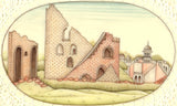 India Miniature Painting Jantar Mantar Watercolor Rajasthan Architecture Artwork