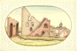 India Miniature Painting Jantar Mantar Watercolor Rajasthan Architecture Artwork