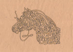 Zoomorphic Islam Calligraphy Art Handmade Persian Arabic India Turkish Painting