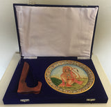Hanuman Hindu Painting Handmade Indian Rajasthan Jaipur Marble Plate Decor Art