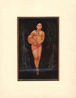 Indian Miniature Erotic Portrait Painting Handmade Semi Nude Decor Ethnic Art