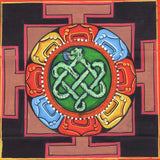 Mandala Meditation Circle Art Handmade Indian Buddha Spiritual Snake Painting