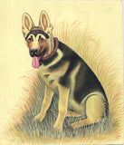German Shepard Dog Miniature Painting Handmade Alsatian Indian Animal Decor Art