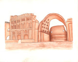 Ctesiphon Taq Kisra Painting Handmade Iraq Baghdad Architecture Miniature Art