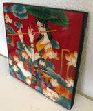 Chinese Cloisonne Miniature Handcraft Art Handmade Copper Lacequer Wood Painting