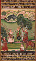 Indian Bundi Maharajah Painting Handmade  Rajasthani Miniature Decor Folk Art
