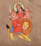 Durga Ma Devi Hindu Goddess Handmade Artwork India Spiritual Religion Painting