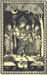 Pattachitra Radha Krishna Tussar Silk Art 