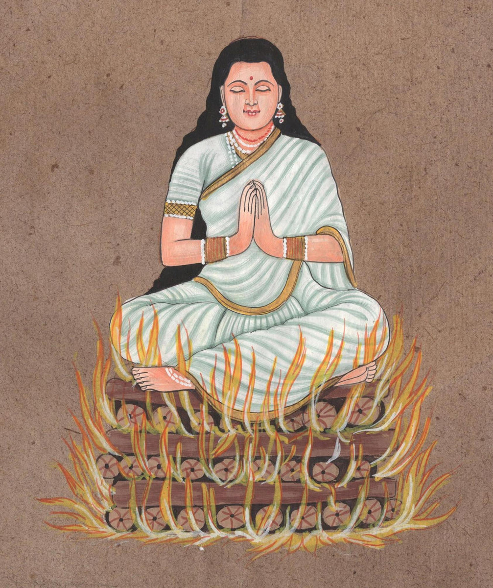 Sita Hindu Goddess Painting Indian Ethnic Ramayana Religious Miniature ...