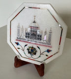 Parchin Kari Marble Inlay Art Handmade Indian 6″ Floral Taj Mahal Home Decor Art
