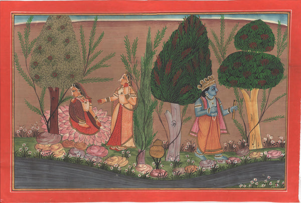 Krishna Radha Pahari Painting