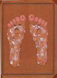 Vishnu Pada Footprint Tantrik Painting Handmade India Hindu God Foot Tantric Art