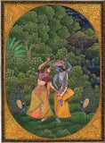 Krishna Radha Cosmic Dance Art Handmade Indian Miniature Hindu Krishn Painting