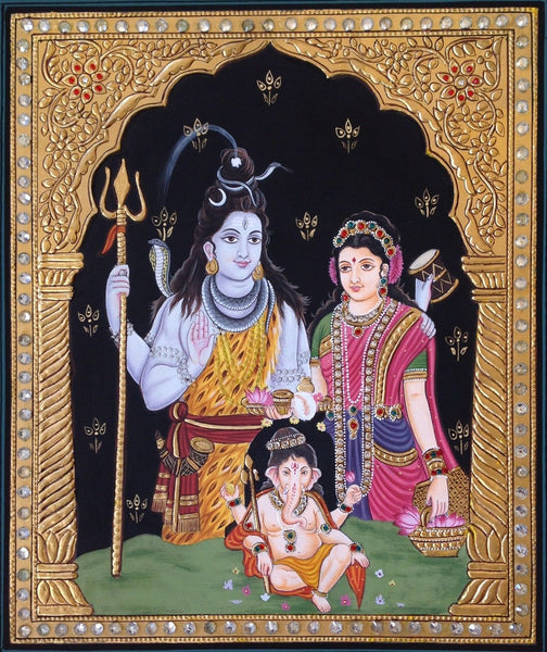 Shiva Parvati Ganesha Art