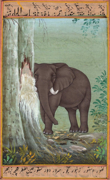 African Elephant Painting Handmade Wild Life Miniature Animal Watercolor Art