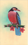 Red Breasted Bird Miniature Painting Handmade Indian Nature Decor Ethnic Art