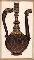 Indian Rajasthani Miniature Painting Handmade Decorative Pottery Jug Ethnic Art