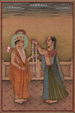Krishna Radha Kangra Art Handmade India Hindu Ethnic Religion Miniature Painting