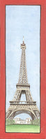 India Miniature Painting Paris Eiffel Tower Handmade Landmark Watercolor Artwork