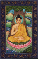 Buddha Painting Siddhartha Gautama Buddhist Rare Handmade Spiritual Paper Art