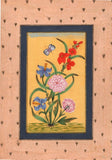 Indian Floral Flower Miniature Painting Moghul Mughal Handmade Watercolor Art