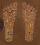 Vishnu Pada Footprint Foot Tantric Painting Indian Hindu Tantrik Handmade Art
