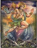 Hanuman Idol Art Handmade Oil on Canvas Hindu Ramayana Ethnic Religion Painting