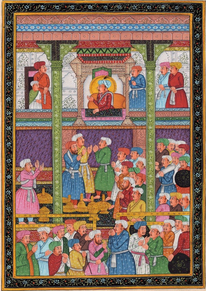 Mughal Empire Miniature Painting Handmade Moghul Dara Shikoh Padshahnama Art