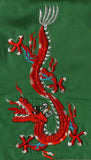 Embroidered Dragon Artwork Indian Textile Animal Wall Hanging Ethnic Decor Art