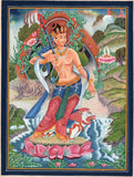 Buddhist Painting Handmade Manjushri Bodhisattva Buddha Indo Tibetan Thangka Art