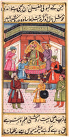 Mughal Empire Court Painting Illustrated Miniature Islamic Manuscript Durbar Art