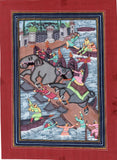 Mughal Empire Miniature Painting Rare Handmade Moghul Akbar Aquatic Theme Art