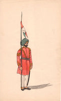 India Miniature Painting Sikh Military Soldier Sentry Handmade Ethnic Folk Art