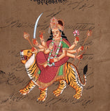 Durga Maa Hindu Goddess Art Handmade Indian Spiritual Religion Hindu Painting