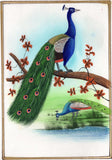 Handmade Miniature Indian Peacock Art Blue Green Feather Nature Bird Ethnic Art