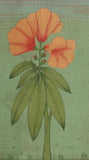Mughal Lily Floral Painting Moghul Indian Handmade Miniature Flower Nature Art