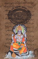 Vishnu Hindu God Art Indian Miniature Religious Handmade Spiritual Folk Painting