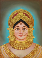 Durga Mother Goddess Painting Handmade Indian Wall Decor Hindu Oil on Canvas Art