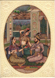 Mughal Indian Empire Miniature Painting Handmade Watercolor Mogul Harem Folk Art