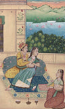 Mughal Miniature Ethnic Painting Handmade Indian Moghul Harem Watercolor Art