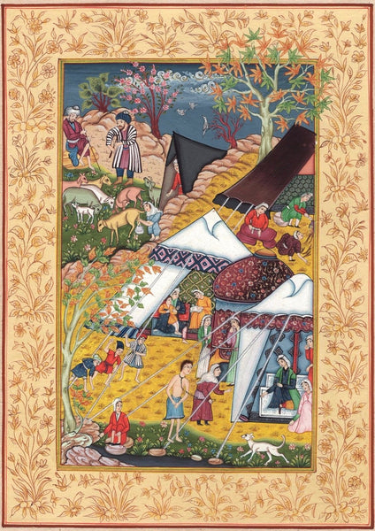 Persian Miniature Painting Khamsa of Nizami Mir Sayyid Ali Layala Majnun Art