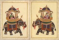 Mughal Miniature Royal Art Handmade Ambabari Elephant Watercolor Ethnic Painting