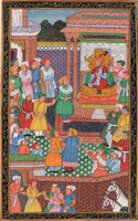 Mughal Empire Painting Moghul Miniature Emperor King Jahangir Padshahnama Art