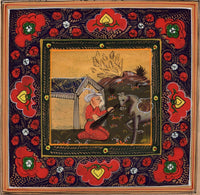 Persian Empire Illuminated Manuscript Art Handmade Islamic Miniature Painting
