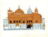Golden Temple Painting Handmade Harmandir Sahib Sikh Gurdwara Monument Art