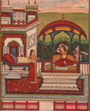 Indian Bundi Ethnic Painting Handmade Rajasthani Nayika Miniature Folk Art