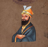 Guru Gobind Singh Sikh Handmade Artwork Old Stamp Paper Sikhism Punjabi Painting