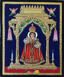 Tanjore Infant Jesus of Prague Painting Handmade Indian Thanjavur Christian Art
